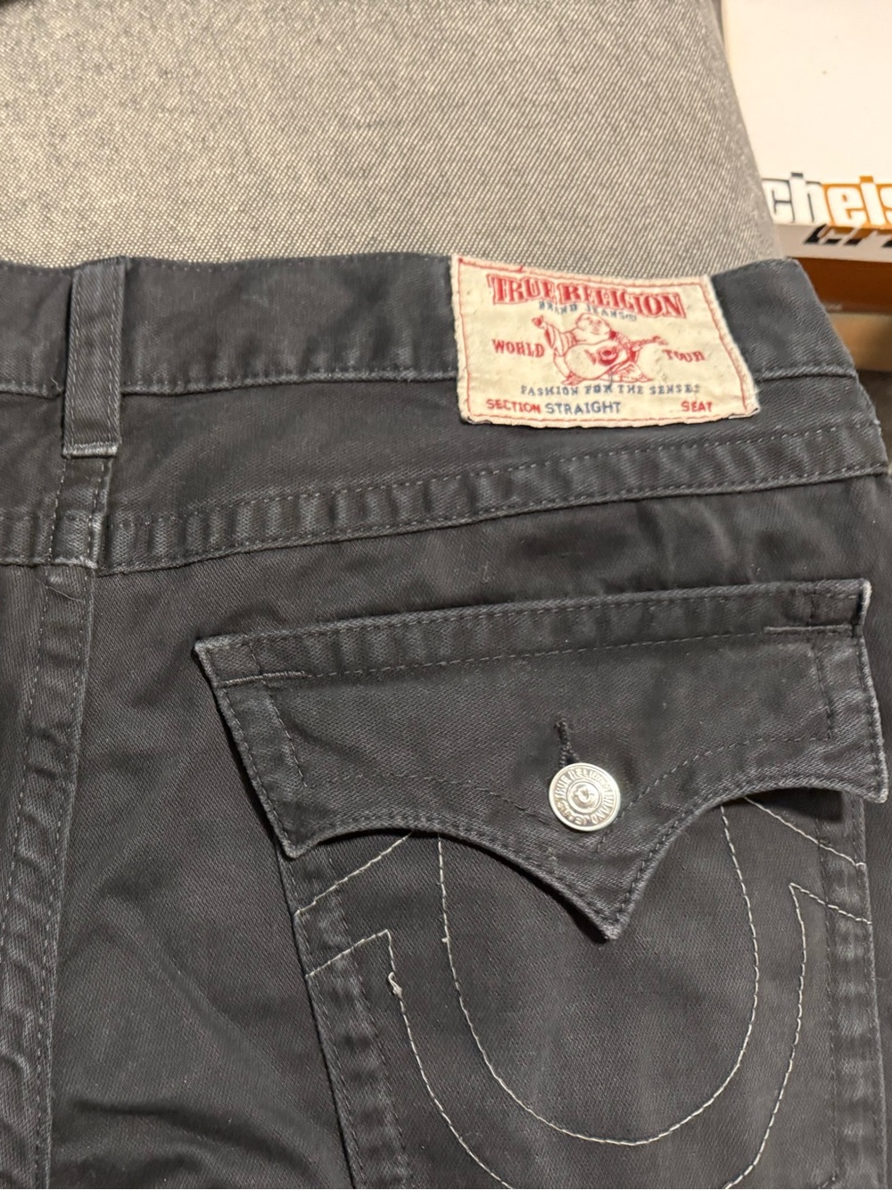 True Religion Men's Straight Fit Jeans in Charcoal was$185